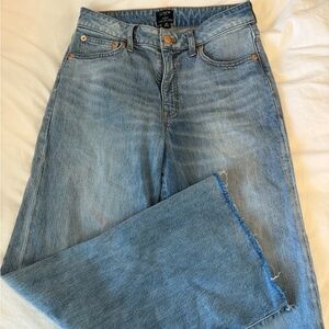 J. Crew Curvy Wide-Leg Crop Jeans in Light Denim Wash